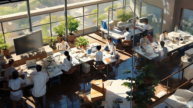 チームワークを重視するオフィス環境